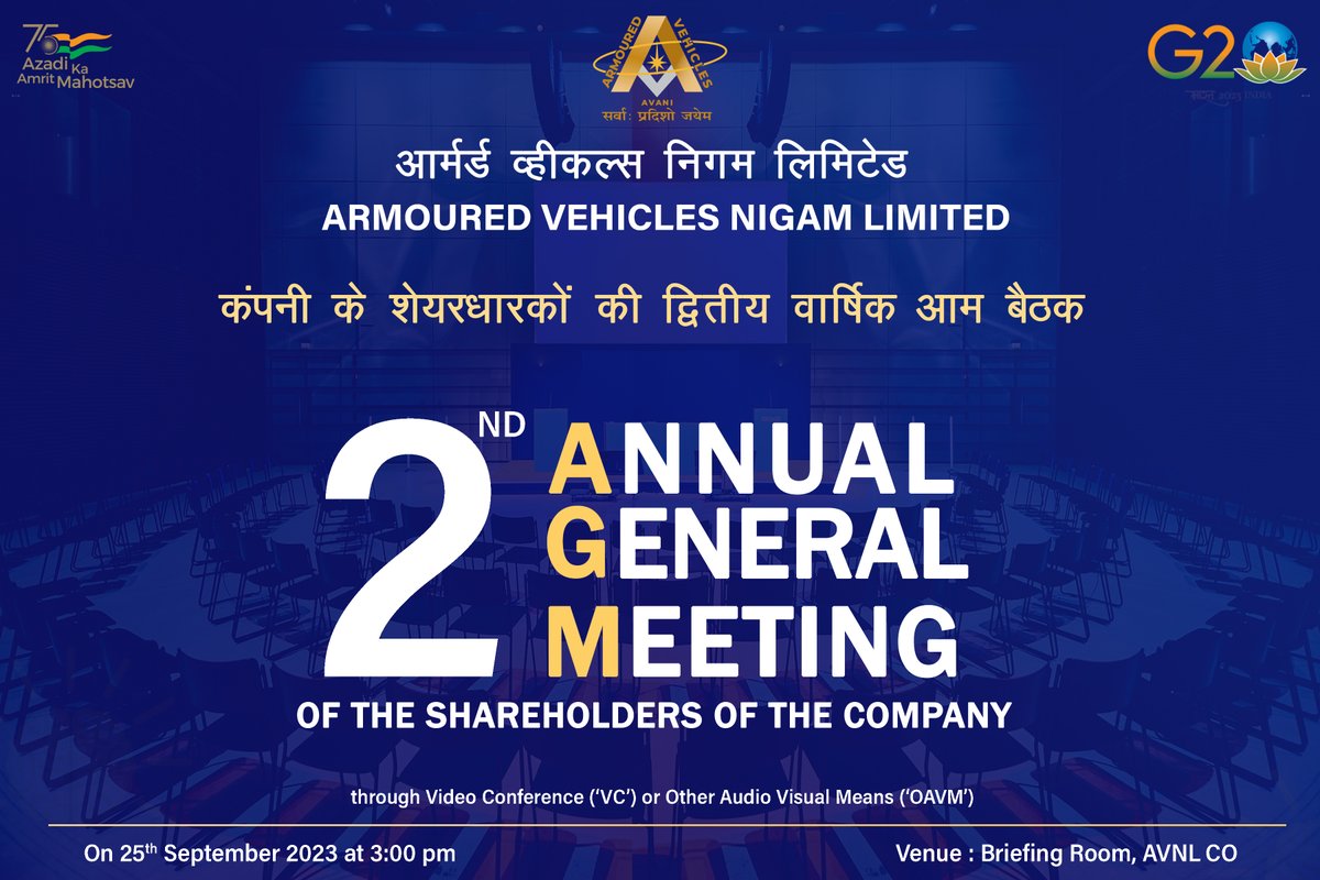 Notice for the 2nd Annual General Meeting held on 25.09.2023